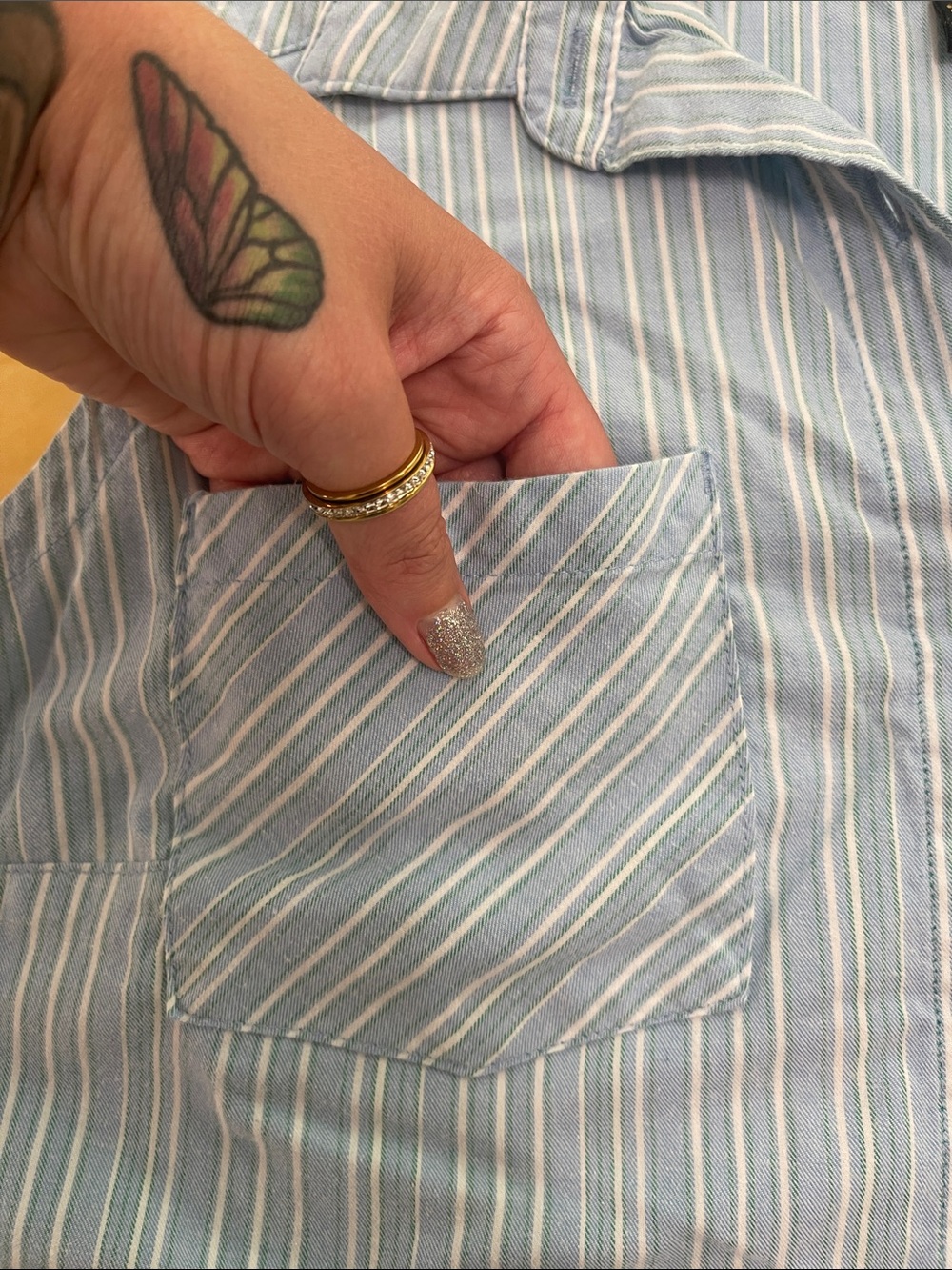 Noble Outfitters Blue White Striped Sleeveless Western Button Up Shirt Size XL - Picture 9 of 13